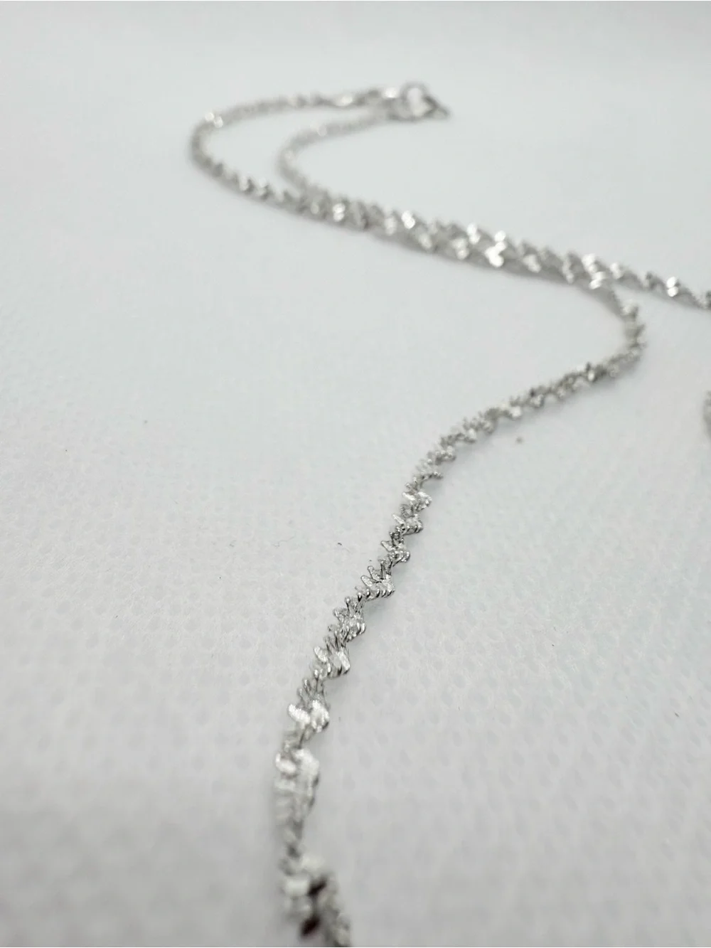 Sterling Silver Twisted Rope Chain Necklace - Silver